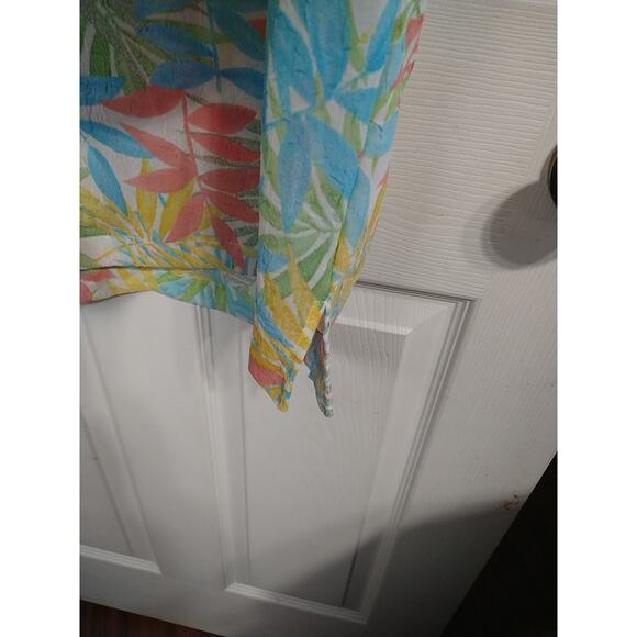 Cathy Daniels Woman 1X Semi Sheer V Neck Tropical Shirt 3/4 sleeve casual vaca - Picture 8 of 9